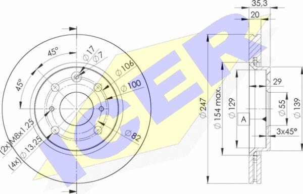 Icer 78BD4700-2 - Тормозной диск autosila-amz.com