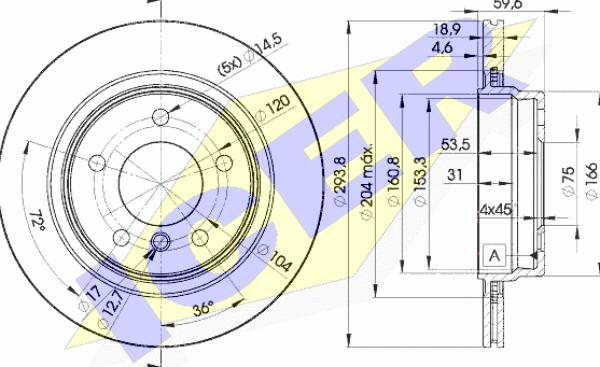 Icer 78BD5563-2 - Тормозной диск autosila-amz.com