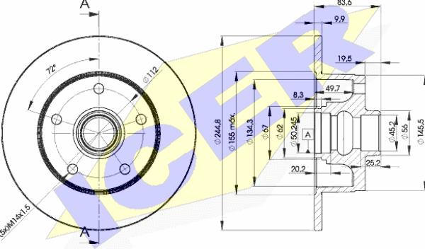 Icer 78BD5606-1 - Тормозной диск autosila-amz.com