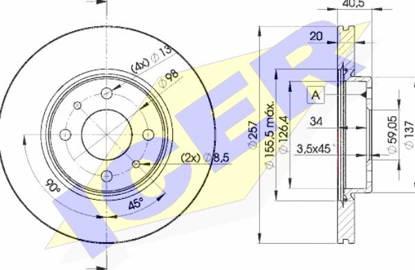 Icer 78BD5056-2 - Тормозной диск autosila-amz.com