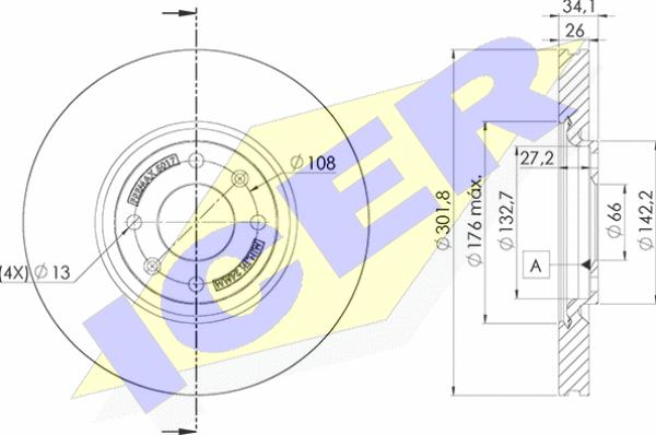 Icer 78BD5017-2 - Тормозной диск autosila-amz.com