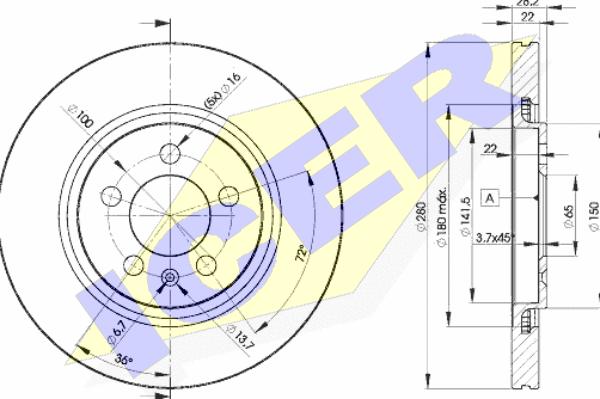 Icer 78BD5031-2 - Тормозной диск autosila-amz.com