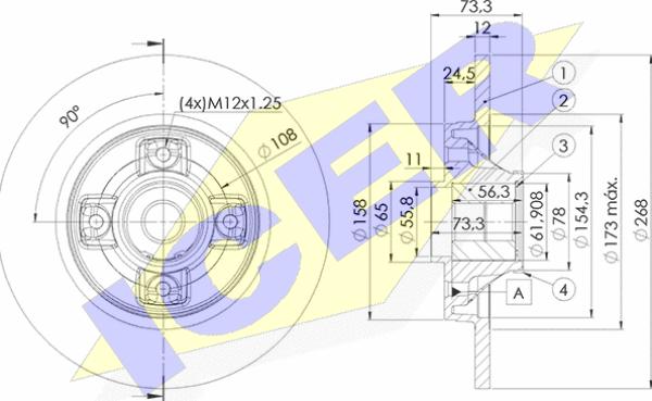 Icer 78BD5023-1 - Тормозной диск autosila-amz.com