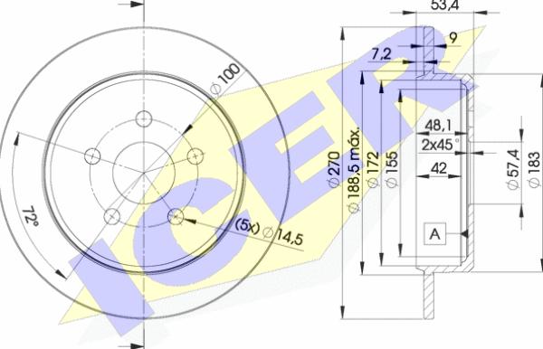 Icer 78BD5114-2 - Тормозной диск autosila-amz.com