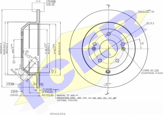 Icer 78BD5185-2 - Тормозной диск autosila-amz.com