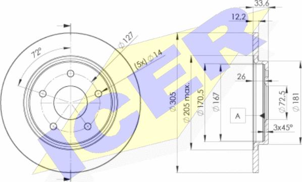 Icer 78BD5173-2 - Тормозной диск autosila-amz.com