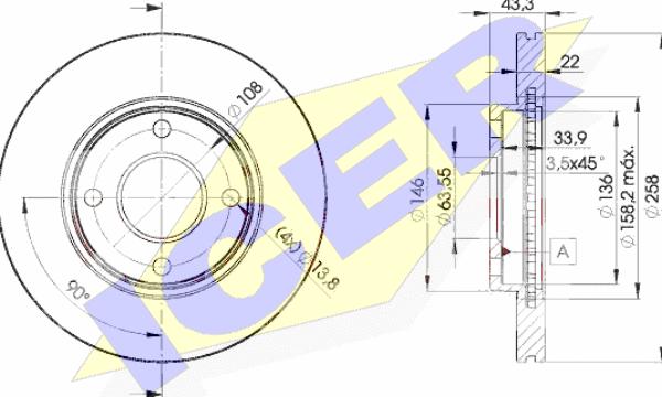 Icer 78BD5344-2 - Тормозной диск autosila-amz.com