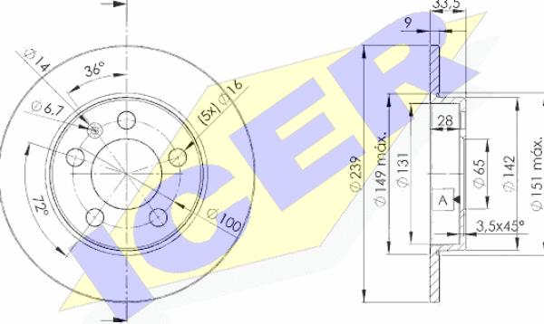 Icer 78BD5311-2 - Тормозной диск autosila-amz.com