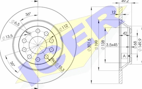 Icer 78BD5313-2 - Тормозной диск autosila-amz.com