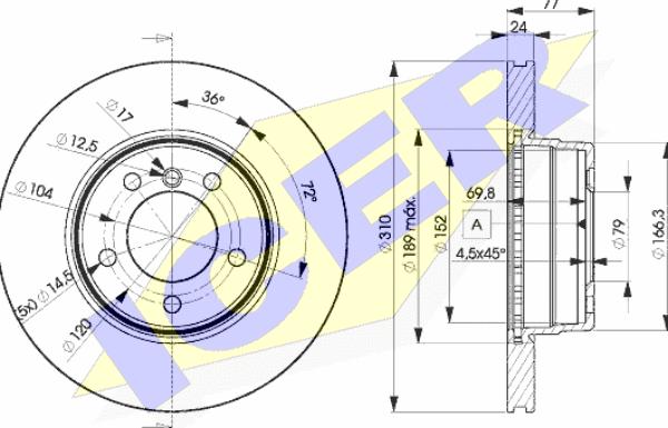 Icer 78BD6402-1 - Тормозной диск autosila-amz.com