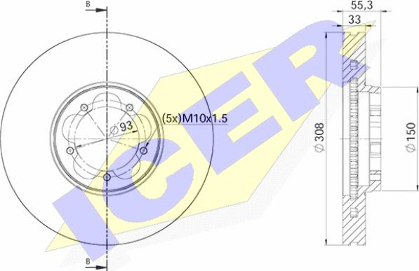 Icer 78BD6539-1 - Тормозной диск autosila-amz.com