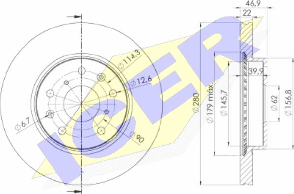 Icer 78BD6041-2 - Тормозной диск autosila-amz.com