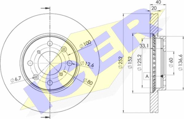 Icer 78BD6035-2 - Тормозной диск autosila-amz.com