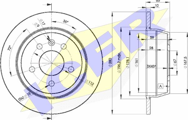 Icer 78BD6381-2 - Тормозной диск autosila-amz.com