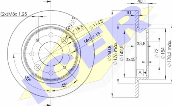 Icer 78BD6251-2 - Тормозной диск autosila-amz.com