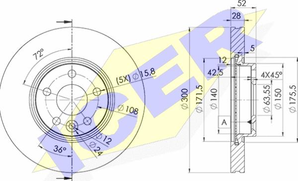 Icer 78BD6765-2 - Тормозной диск autosila-amz.com