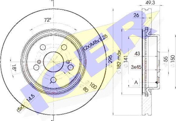 Icer 78BD0505-2 - Тормозной диск autosila-amz.com