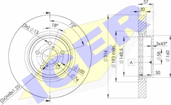 Icer 78BD0035-2 - Тормозной диск autosila-amz.com