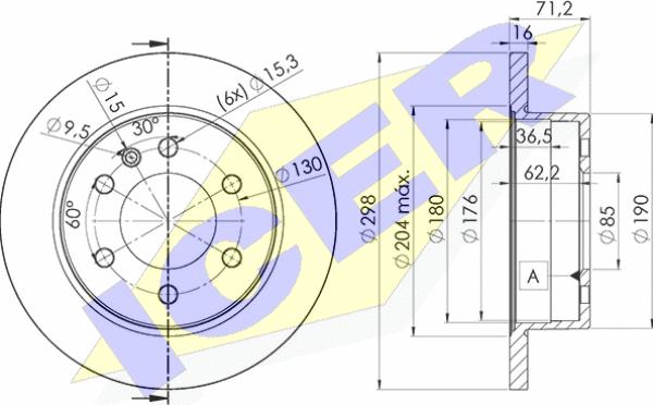 Icer 78BD0191-2 - Тормозной диск autosila-amz.com