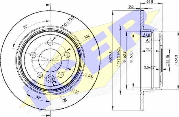 Icer 78BD0847-2 - Тормозной диск autosila-amz.com