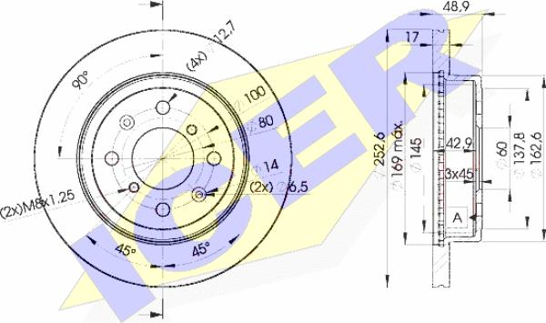 Icer 78BD0715-2 - Тормозной диск autosila-amz.com