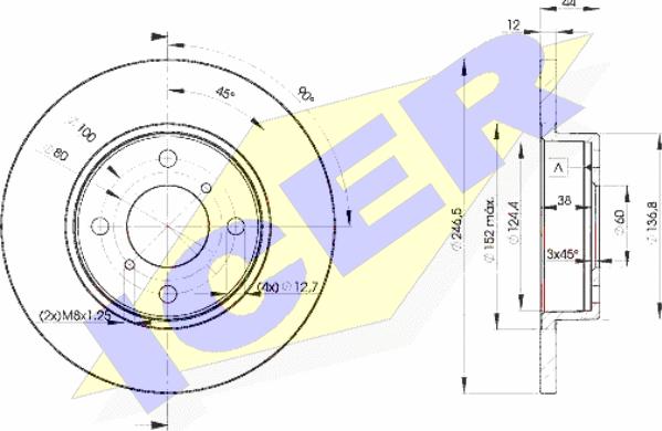 Icer 78BD0711-2 - Тормозной диск autosila-amz.com