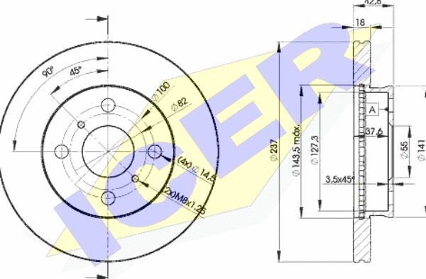 Icer 78BD1607-2 - Тормозной диск autosila-amz.com