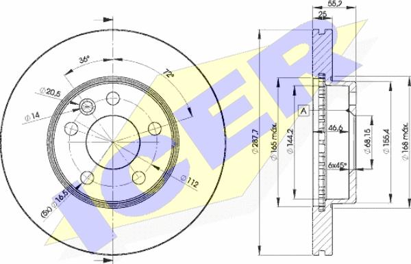 Icer 78BD1093-2 - Тормозной диск autosila-amz.com