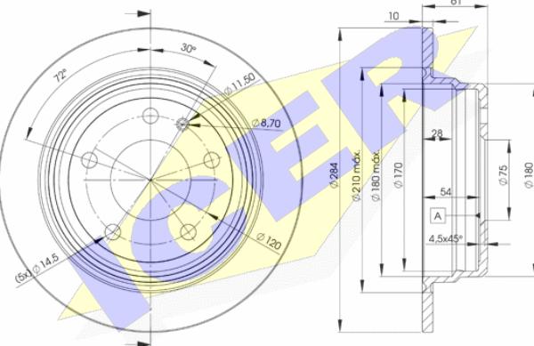 Icer 78BD1387-2 - Тормозной диск autosila-amz.com