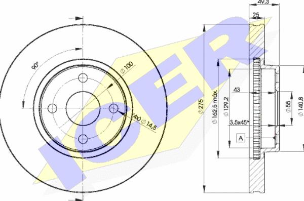 Icer 78BD1320-2 - Тормозной диск autosila-amz.com