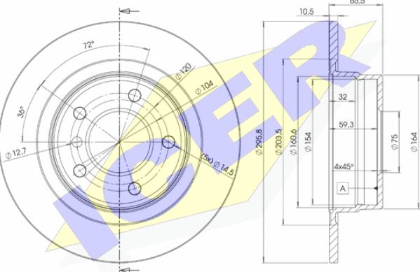 Icer 78BD1725-2 - Тормозной диск autosila-amz.com