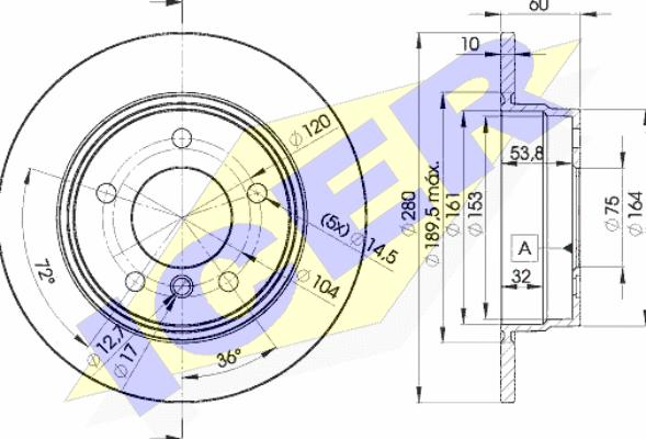 Icer 78BD8936-2 - Тормозной диск autosila-amz.com