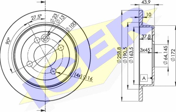 Icer 78BD8571-2 - Тормозной диск autosila-amz.com