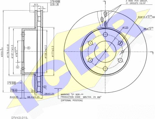 Icer 78BD8761-2 - Тормозной диск autosila-amz.com