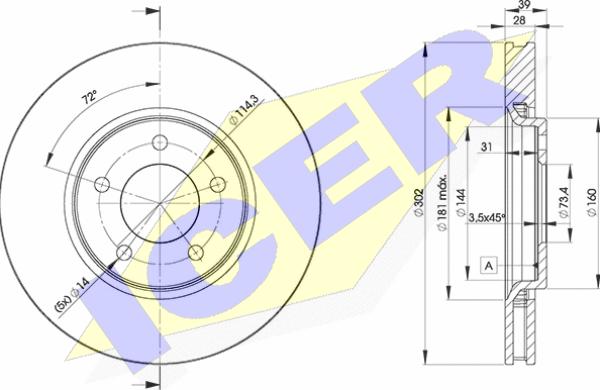 Icer 78BD3918-2 - Тормозной диск autosila-amz.com