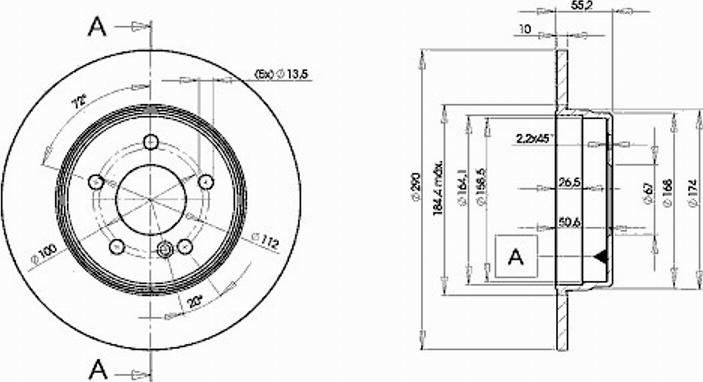 Icer 78BD3412 - диск тормозной задний!\ MB W124/W210 2.0-4.3 96> autosila-amz.com