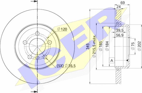 Icer 78BD3562-2 - Тормозной диск autosila-amz.com