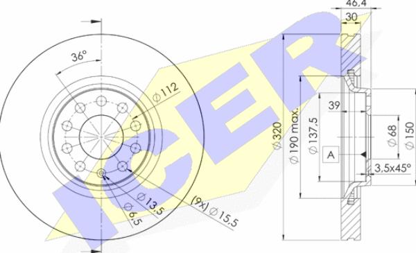 Icer 78BD3615-2 - Тормозной диск autosila-amz.com