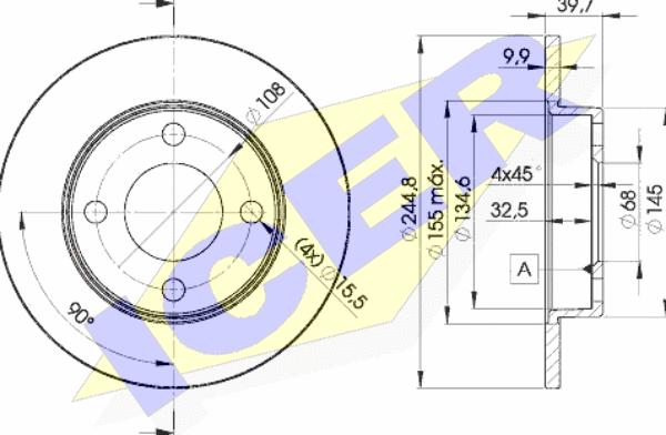 Icer 78BD3636-2 - Тормозной диск autosila-amz.com