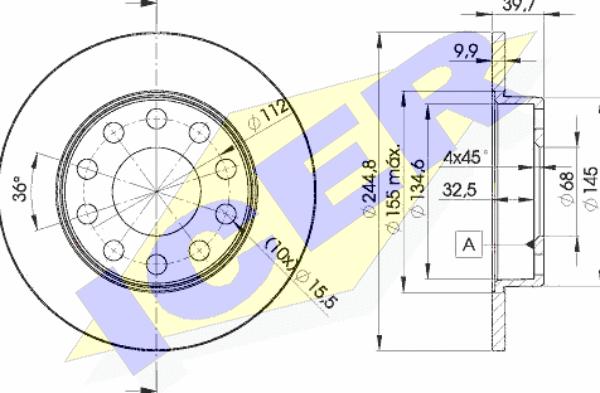 Icer 78BD3637-2 - Тормозной диск autosila-amz.com