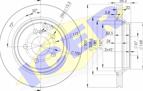 Icer 78BD3053-2 - Тормозной диск autosila-amz.com