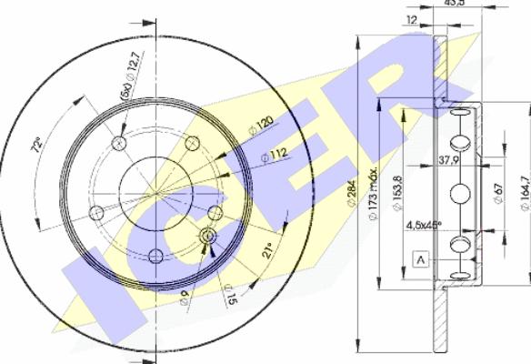 Icer 78BD3180-2 - Тормозной диск autosila-amz.com