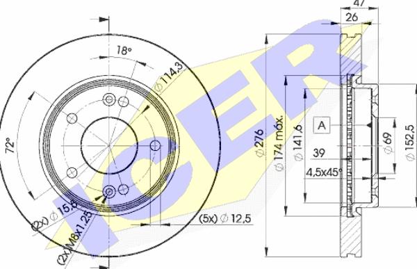 Icer 78BD3290-2 - Тормозной диск autosila-amz.com