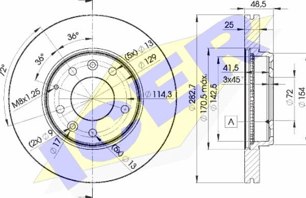 Icer 78BD3269-2 - Тормозной диск autosila-amz.com