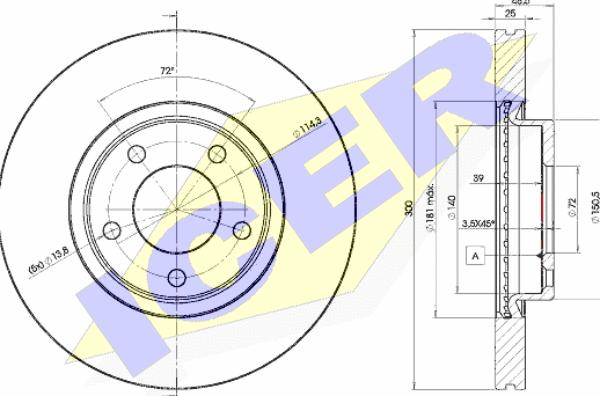 Icer 78BD3273-2 - Тормозной диск autosila-amz.com