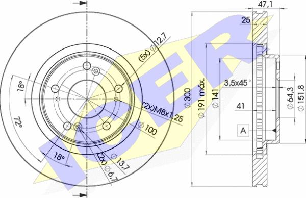 Icer 78BD2912-2 - Тормозной диск autosila-amz.com