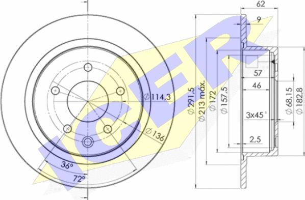 Icer 78BD2931-2 - Тормозной диск autosila-amz.com