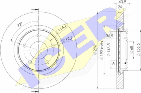 Icer 78BD2057-2 - Тормозной диск autosila-amz.com