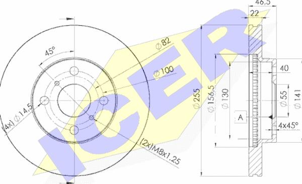 Icer 78BD2038-2 - Тормозной диск autosila-amz.com