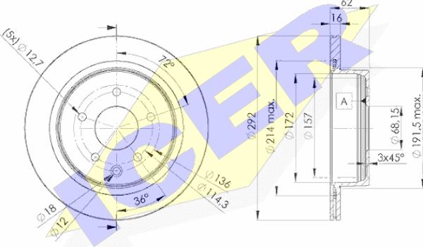 Icer 78BD2071-2 - Тормозной диск autosila-amz.com